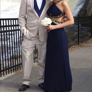 Prom dress, navy blue, floor length